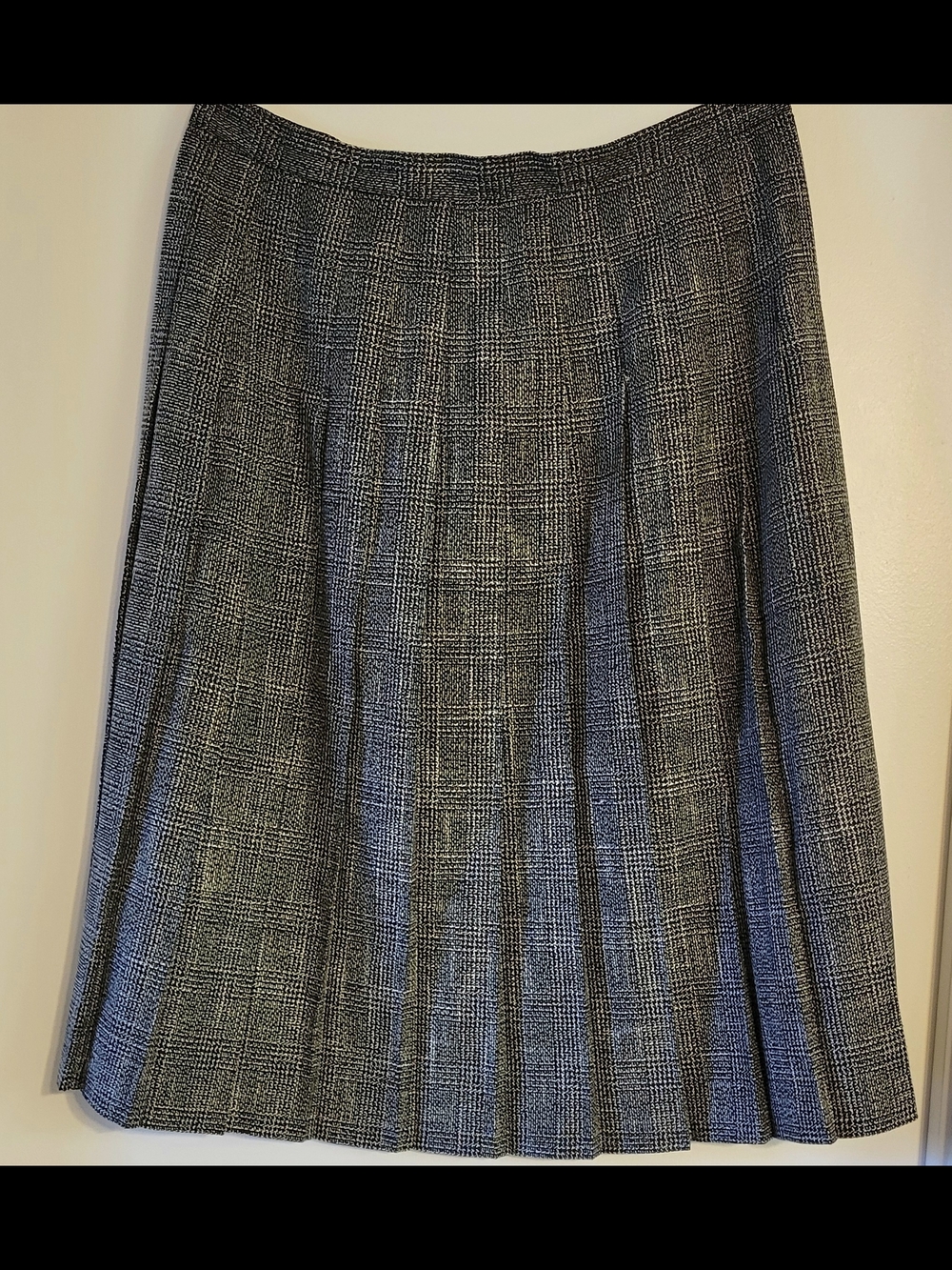Maggie McNaughton Black White Pleated Skirt Size 18 USA Made Vintage - Picture 2 of 5